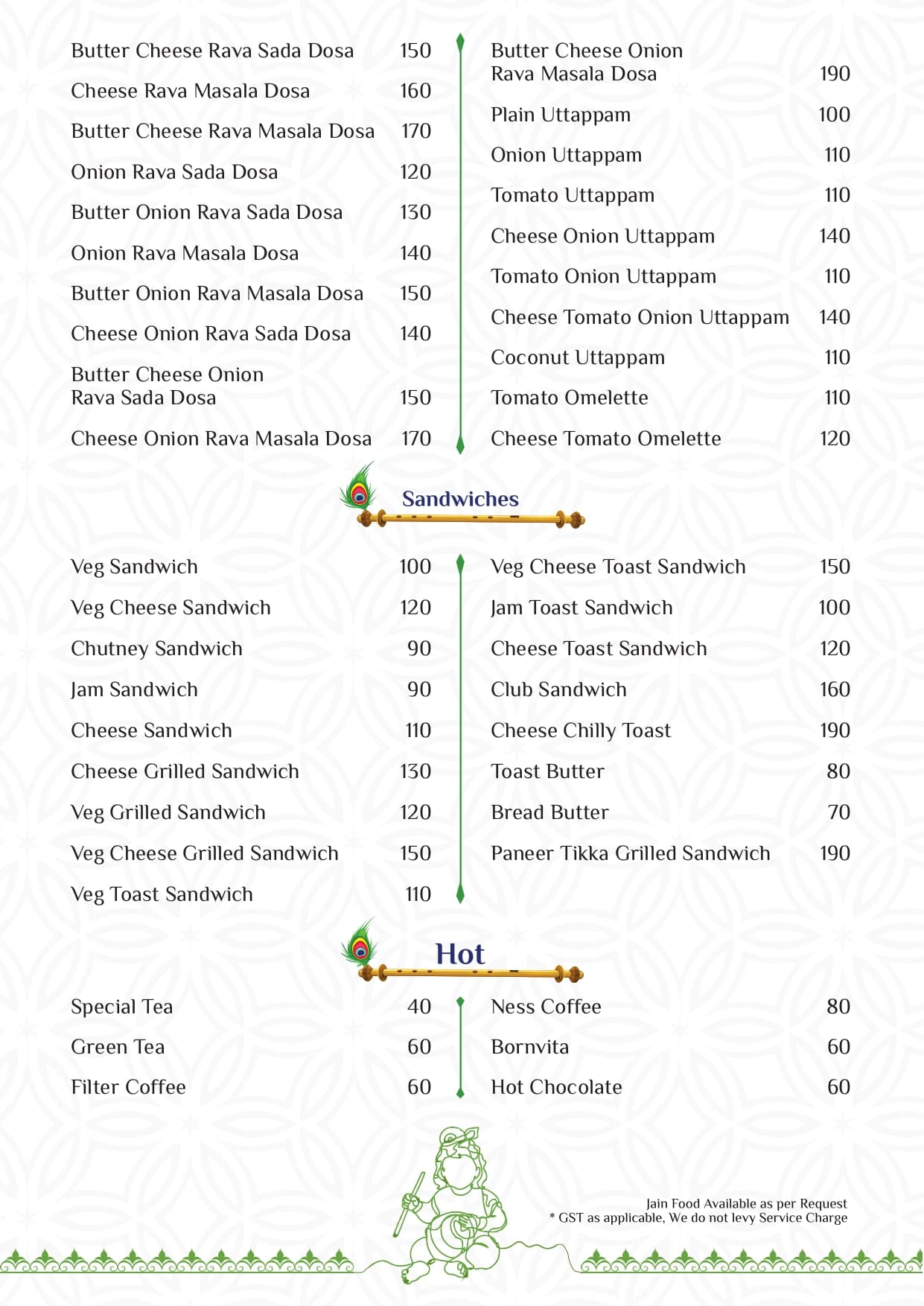 Sandwiches and Hot Beverages