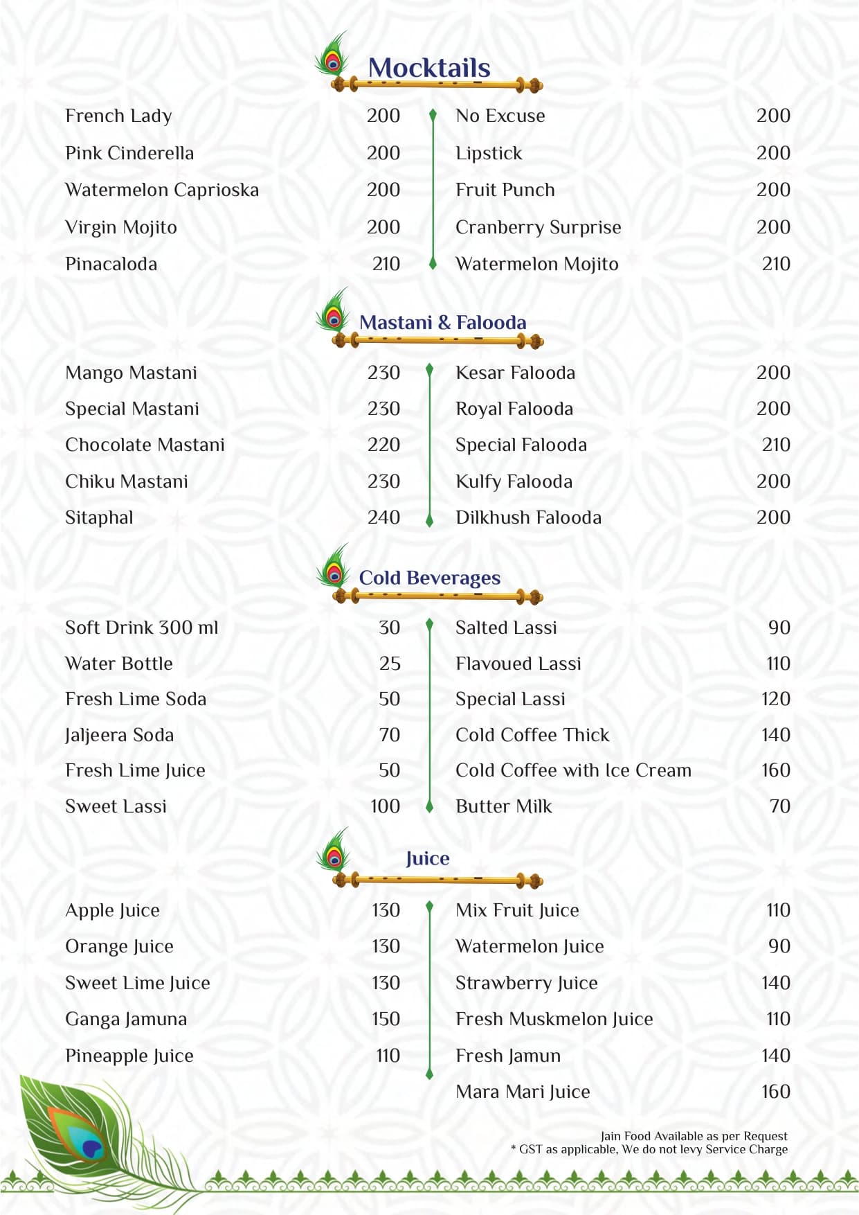 Mocktails, Mastani & Faloodas, Cold Beverages, Juice